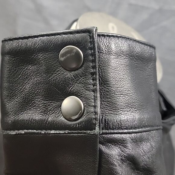 Wilson's Pelle Studio Black Soft Leather Moto Jacket Zip-Up Women's SZ L - Picture 4 of 10